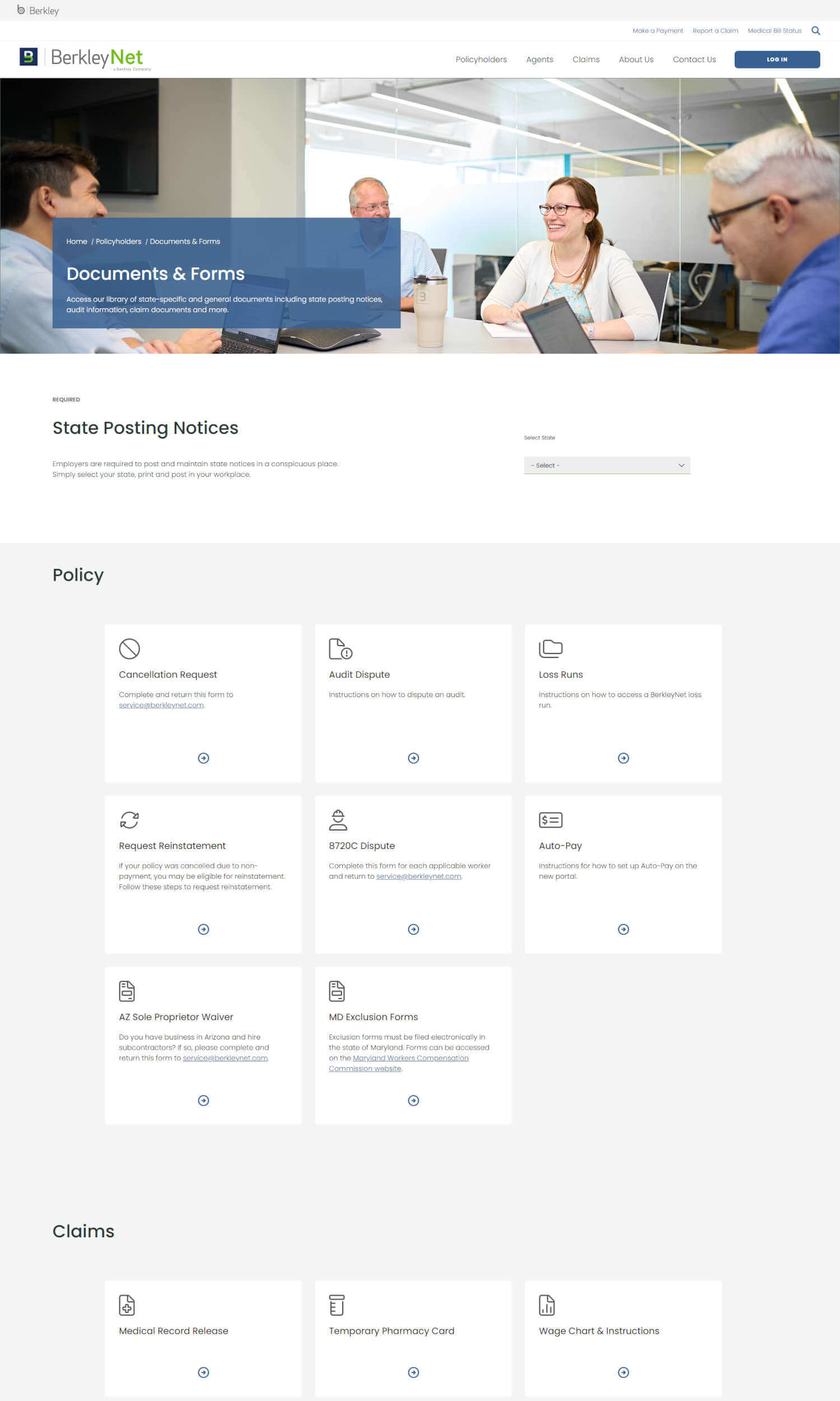 berkleynet.policyholders.documents-and-forms BerkleyNet / Policyholders / Documents and Forms