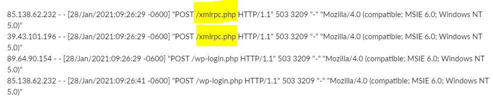 xmlrpc traffic logs